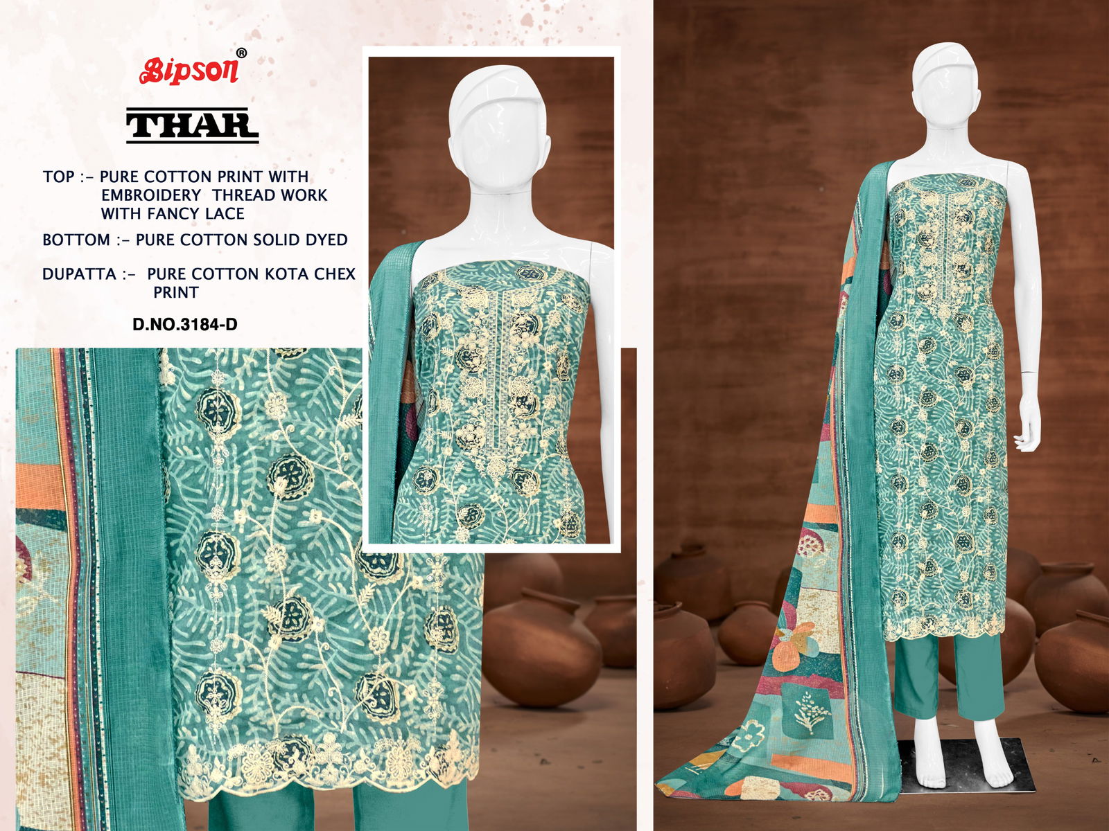 Thar 3184 By Bipson Cotton Printed Dress Material Exporters In India